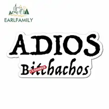 EARLFAMILY 13cm x 12.6cm for Adios Muchachos Sign Funny Car Stickers Bumper Trunk Truck Graphics Sunscreen Vinyl JDM Fine Decal