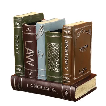

Antique Book Model Pen Holder Resin Figurines Sundries Container Office Desk Decor Ornaments Home Decoration Business Gift