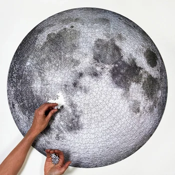 

1000 Pieces Adult Difficult Circular Jigsaw Puzzle Moon Funny Toys Learning MU8669