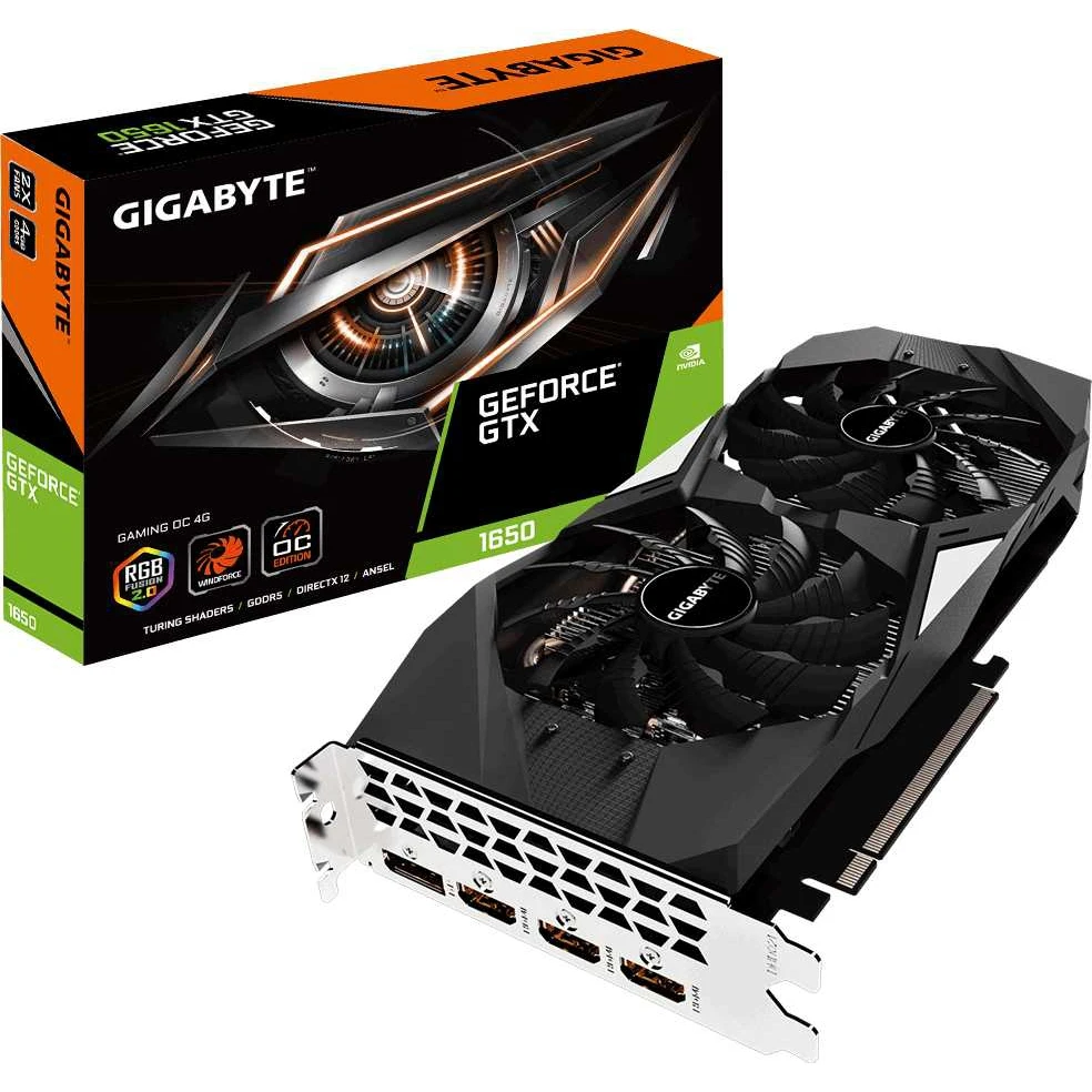 Видеокарта Gigabyte PCI-E GV-N1650GAMING OC-4GD NV GTX1650 4096Mb 128b GDDR5 1665/8002/HDMIx3/DPx1/H