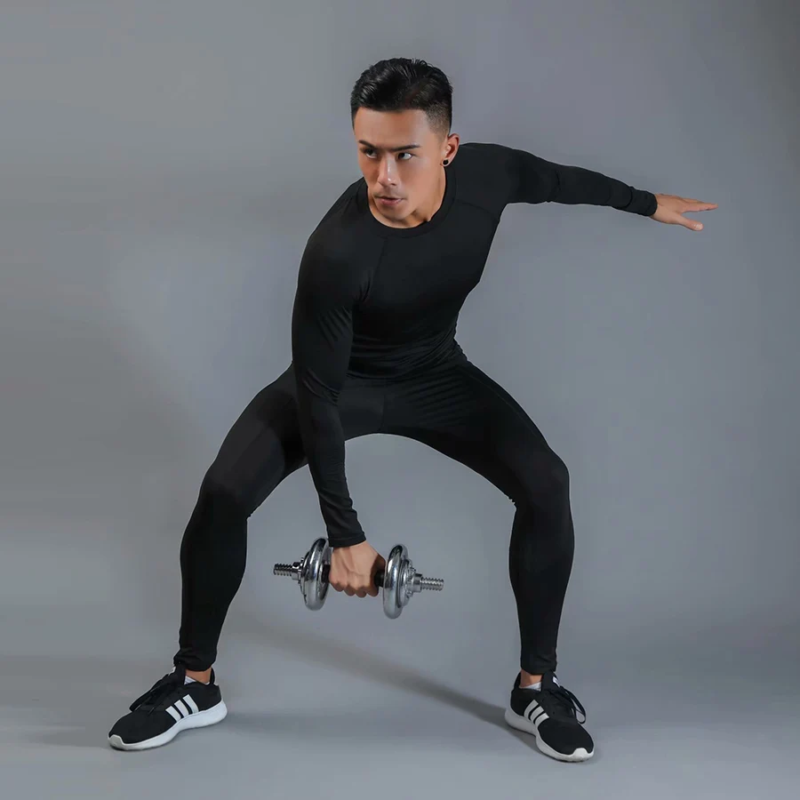Black - suit Абсолютно мужской спортивный костюм для тренировок с 3D принтами, плотный компрессионный спортивный костюм для мужчин Рашгард MMA Топ Фитнес Бодибилдинг Спорт Набор - Цвет: Black - suit