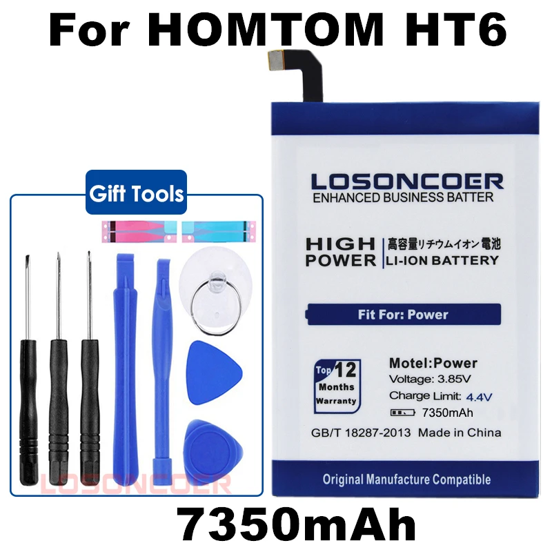 LOSONCOER новейшее производство батареи 7350 мАч для Ulefone power DOOGEE T6/T6 Pro Oukitel K6000 K6000 PRO HOMTOM HT6 аккумулятор для телефона