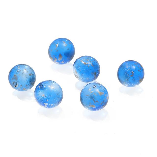 Round Glass Beads No Hole Gold Dust Loose Bead For DIY Decoration Jewelry Making Accessories Display Cabinet Decor Beads