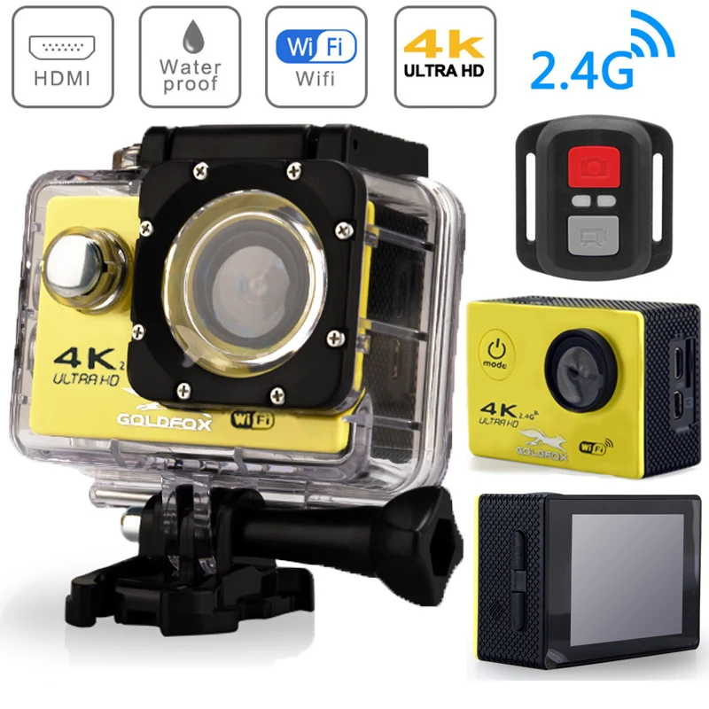 Cámara de Acción H9R Ultra HD 4K WiFi, Control remoto, videocámara de grabación de vídeo deportiva, DVR DV 170D go, impermeable, pro Mini casco