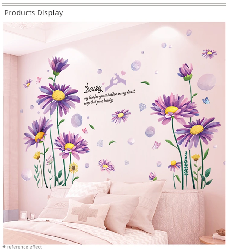 Purple Daisy Wall Stickers