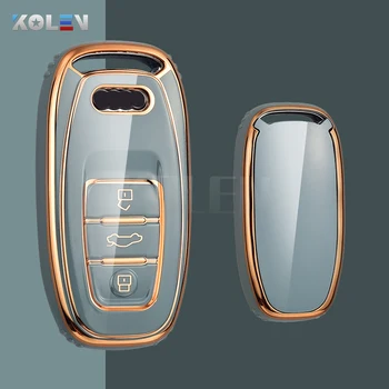 Nuova TPU Copertura Della Cassa Chiave Dell'automobile Borsette Per Audi A1 A3 A4 A5 A6 A7 A8 Q3 Q5 Q7 S4 S5 S6 S7 S8 R8 TT Supporto Della Protezione Fob Accessori