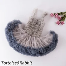 Модное платье-пачка для девочек детское экстра-пушистый платье на день рождения милое осеннее бальное платье с оборками платье-баллон Хэллоуин Рождество