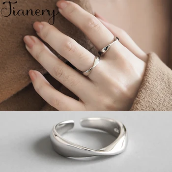 

JIANERY Fashion 925 Sterling Silver Geometric Rings For Women Girls Statement Opening Finger Ring Jewelry Wholesale