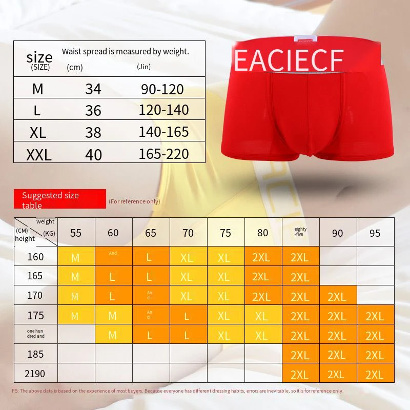 7 Pieces  New Men's Boxer Briefs Pure Cotton Youth Mid-low Waist Breathable Sexy Cute Personality Trendy Four-corner Shorts Head