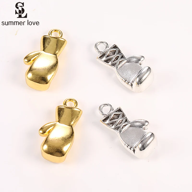 

10Pcs Antique Gold Silver Color 3D Boxing Glove Fist Charms for DIY Jewelry Making Wholesale Metal Pendant Fit Necklace Keychain