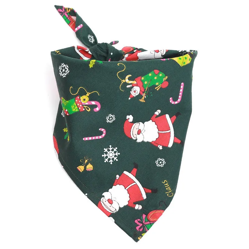 Green Santa Claus Ошейник для питомца собаки, бандана, Рождественский регулируемый галстук для собаки, галстук-бабочка, шейный платок, аксессуары для собак - Цвет: Green Santa Claus