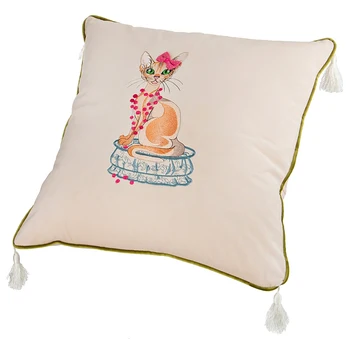 

Decorative cushion murka 45 * 45 cm., champagne, embroidery 100% pe Home and kitchen products