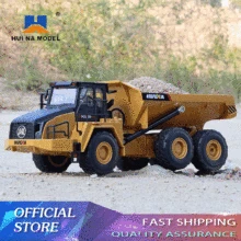 

Huina 1568 RC Dumper Remote Control Alloy Dump Truck Caterpillar Tractor 2.4GHz Model Engineering Vehicle Excavator Toy for Kid