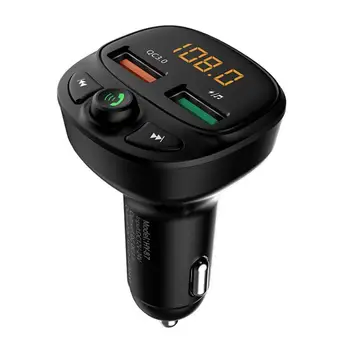 

Wireless 5.0 FM Transmitter Qc3.0 Car Usb Charger Adapter Radio Player Quick Charge Qc3.0 Car MP3/FM/USB Charger