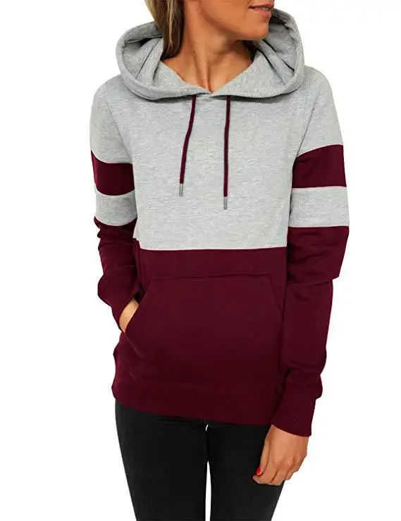 Wine red Женские зимние толстовки, элегантные трендовые, для отдыха, с капюшоном, одноцветные, Женский пуловер, для студентов, с принтом, с длинным рукавом, женские свитшоты - Цвет: Wine red