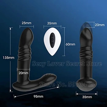 Automatic Telescopic Anal Vibrator Sex Toys for Male Prostate Massager Big Butt Plug Wireless Remote Control Dildo Vibrators 6