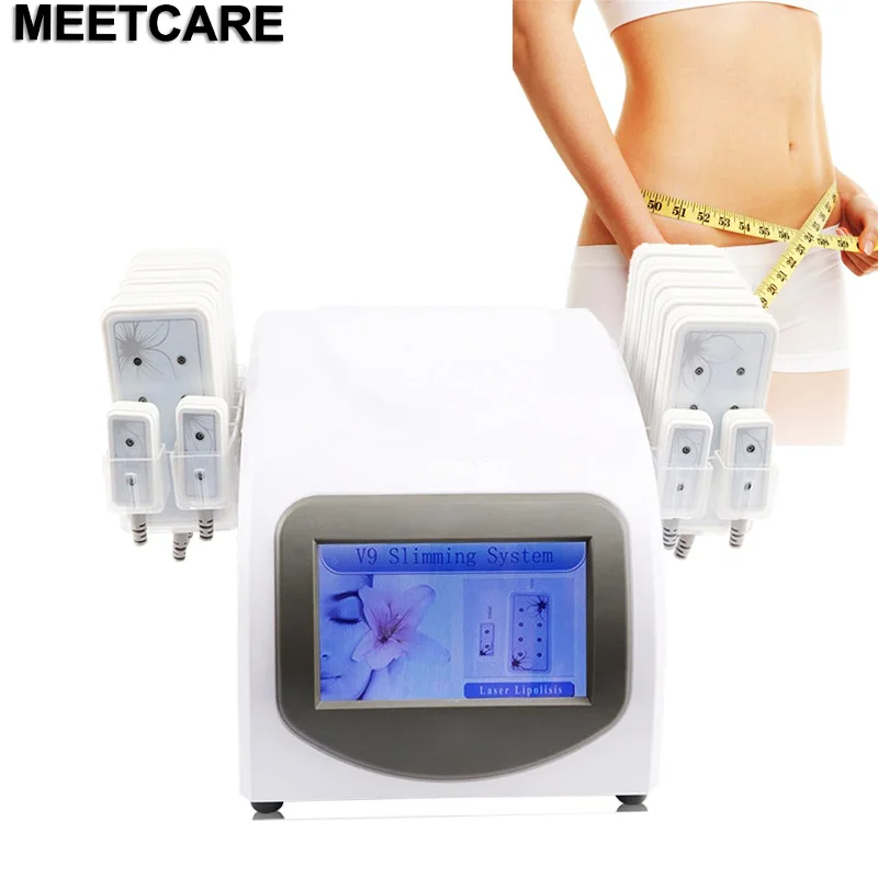  Portable Home use Ultrasonic Cavitation Vacuum Radio Frequency Laser 14 Pads Loss Weight Equipment 