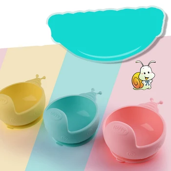 

Unbreakable Suction Bowl Cartoon Snail Tableware Dishwasher Microwave Safe Clean Lightweight Snack Baby Bowl With Handle