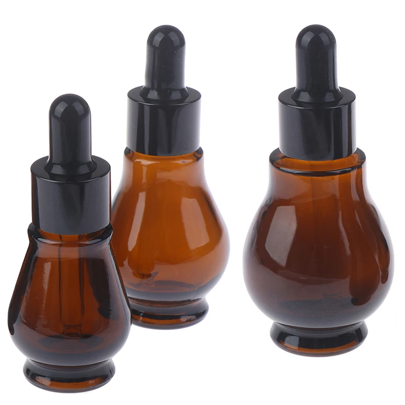 

1PC 10/20/30/ml Essential Oil Perfume Empty Container Amber Glass Dropper Bottle Pipette Bottles Refillable