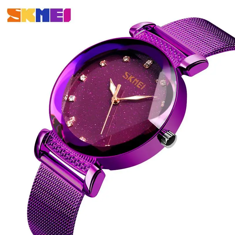 

SKMEI Fashion Women Watches Stainless Steel Strap Quartz Ladies Wrist Watch 3Bar Waterproof Clock Reloj Mujer Relogio Feminino