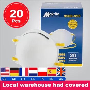 

Mouth Mask NIOSH-Approved Particulate Filtering Facepiece Respirators Makrite 9500 4-layer 99% Filtration Non-woven Masks