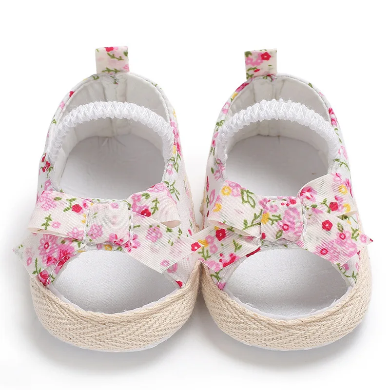 

Summer Style 0-1-Year-Old Baby GIRL'S Soft Bottom Toddler Shoes Peep-Toe Sandals Hipster Floral-Print BABY'S Shoes