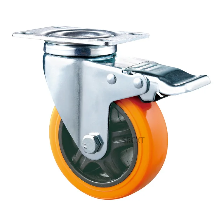 

Manufacturers Direct Selling Medium 3-Inch 4-Inch 5-Inch Polyurethane Casters Pu Wheel Universal Brake Wheel Mute Activity Wheel