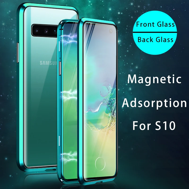 Полный защитный флип-чехол для samsung S10e S9 S8 Plus Magentic чехол из закаленного стекла для samsung Galaxy Note 10 Pro 9 8