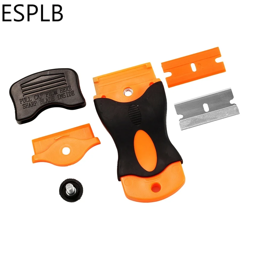Rasqueta con mango de plástico para maquinilla de afeitar, escurridor con cuchillas de plástico/Metal para quitar pegamento UV, limpiador de pegatinas de pantalla táctil para teléfono móvil