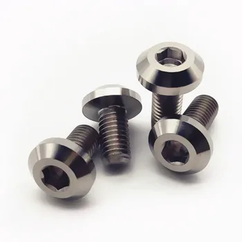 

4pcs Grade5 6AL4V M6 M8 Titanium Screw for Motorcycle Disc Brake Hex Socket Ti Fasteners Modification Screws 12 15 20 25 30 35mm