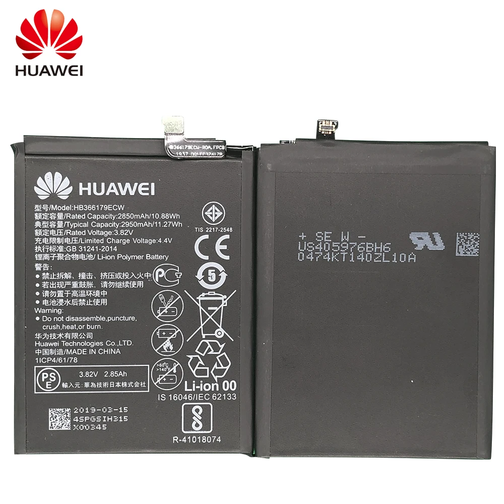 Запасная батарея для телефона Hua Wei HB366179ECW Huawei Nova 2 plus 2i Honor V9 8 pro Mate 10 P20 Nexus
