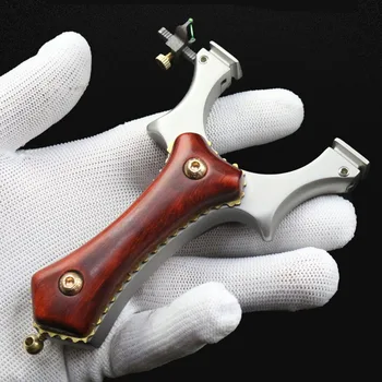 

Hunting Slingshot High Quality Stainless Steel Catapult +woode Patch Handle Rubber Band Outdoor Shooting Game Sling Shot