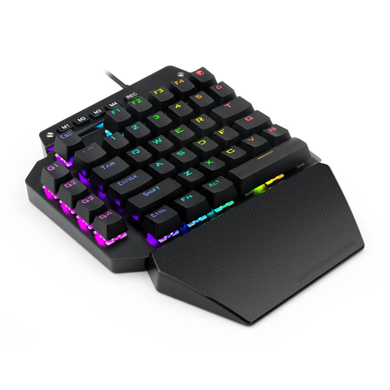 K700 one-hand mechanical game keyboard RGB LED backlit black switch full  key Macro programming 44 key LOL/Wow/dota2 / PUBG/CF