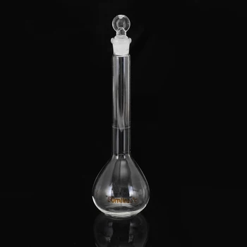 

50mL Clear Glass Long Neck Precise Vase Shape Volumetric Measuring Flask Clear Durable Heatproof School Bottle Lab With Stopper
