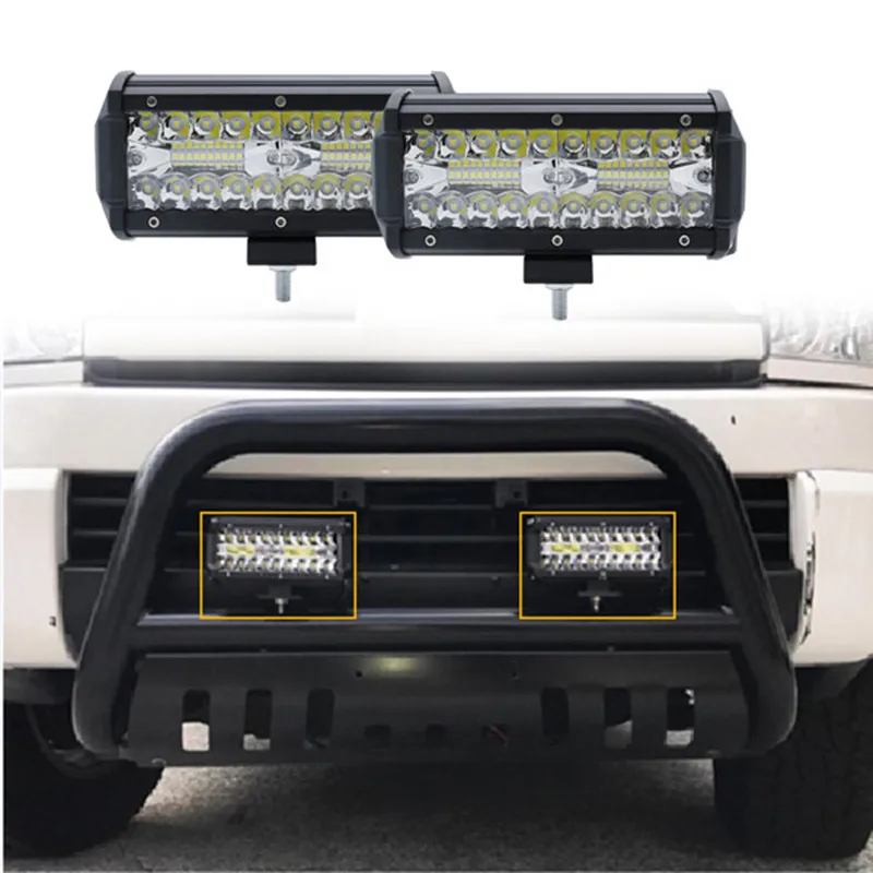 

7 Inch 120W Combo Led Light Bars Spot Flood Beam for Work Driving Offroad Boat Car Tractor Truck 4x4 SUV ATV 12V 24V