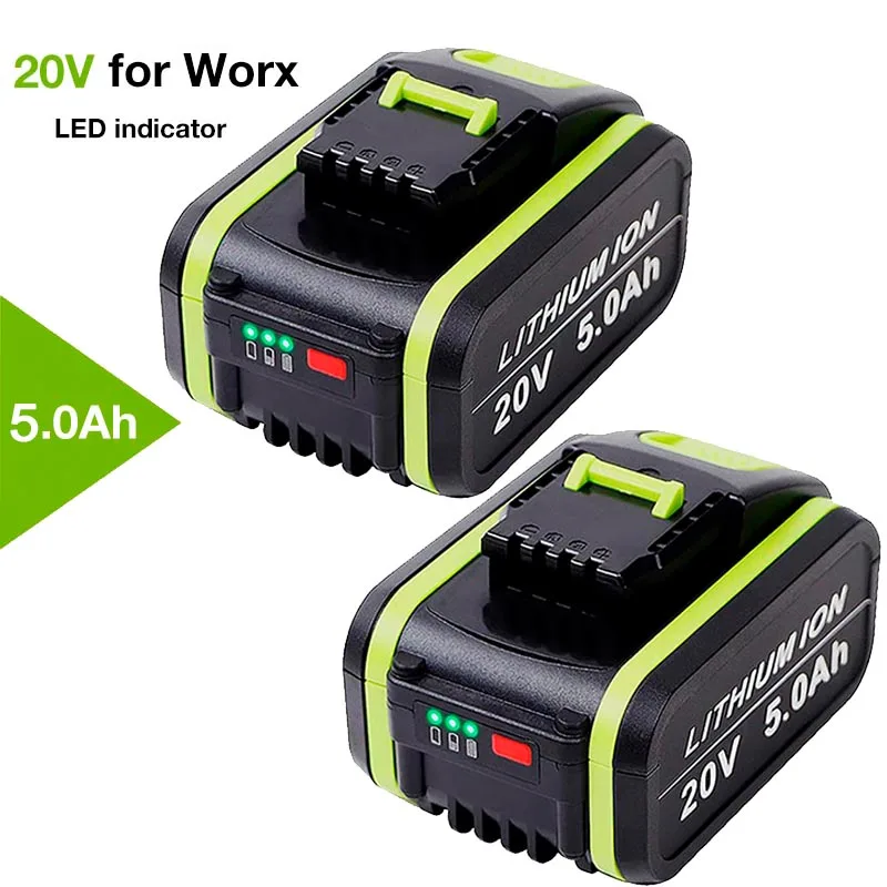 

Для Worx 20V Li-Ion 5.0Ah 6.0Ah совместимый с WA3551 WX523 WX390 WA3553 WA3641 WG546E WU268 сменный аккумулятор электроинструменты