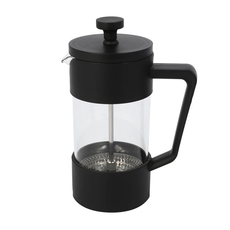 French Press Coffee & Tea Maker 12Oz Thickened Borosilicate Glass Rust-Free and Dishwasher Safe Black | Дом и сад