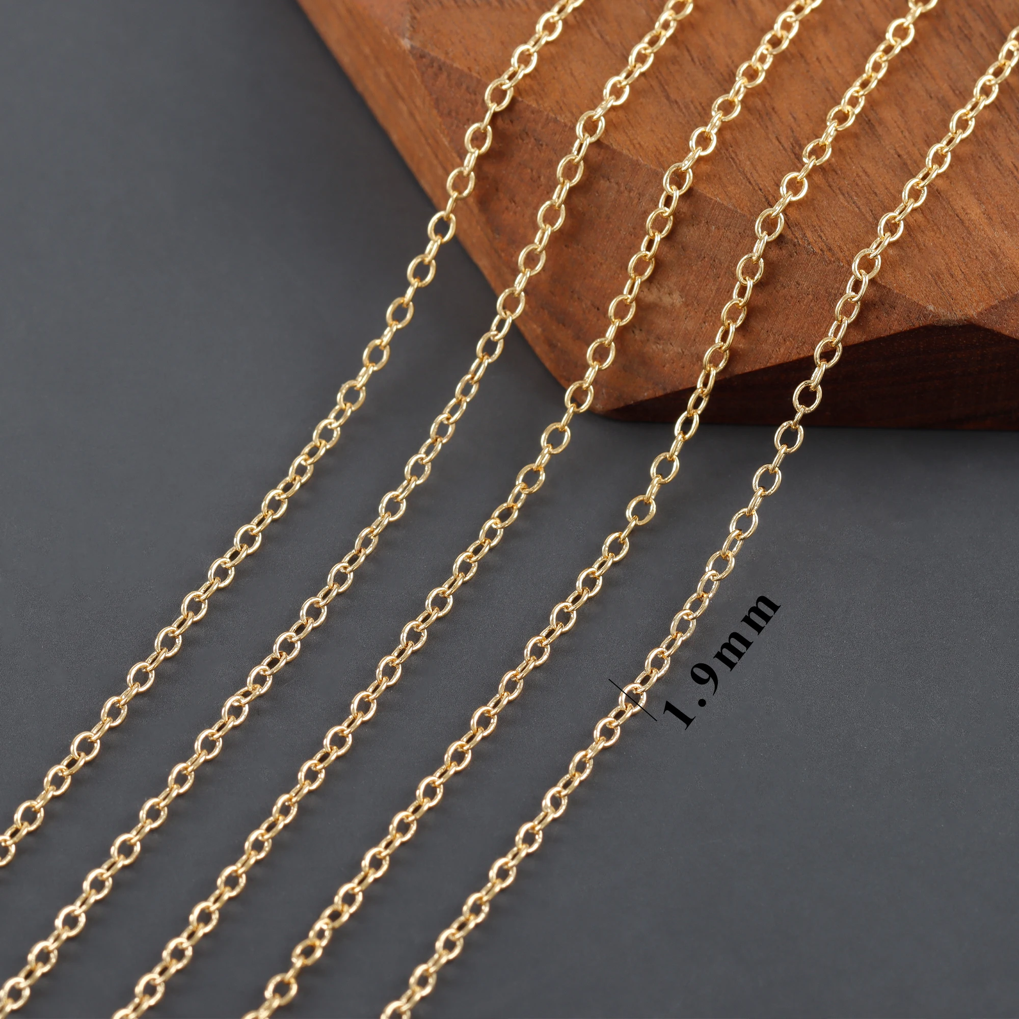YEGUI C259,diy 체인, 18k 14k 금 도금, 구리 금속, 로듐 도금, 보석 찾기, diy 팔찌 목걸이, 보석 만들기, 3 메터/몫