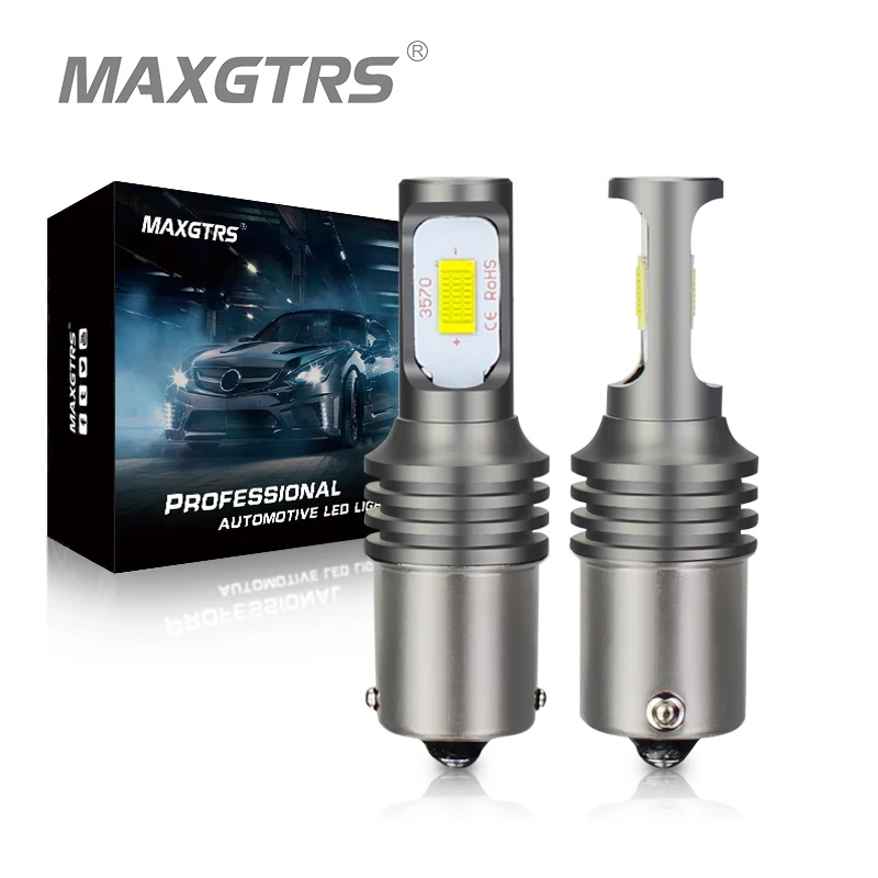 2x1156 светодиодный лампы BA15S BAY15D 1157 W21W 7440 7443 P21W S25 Canbus 6000K обратный светильник
