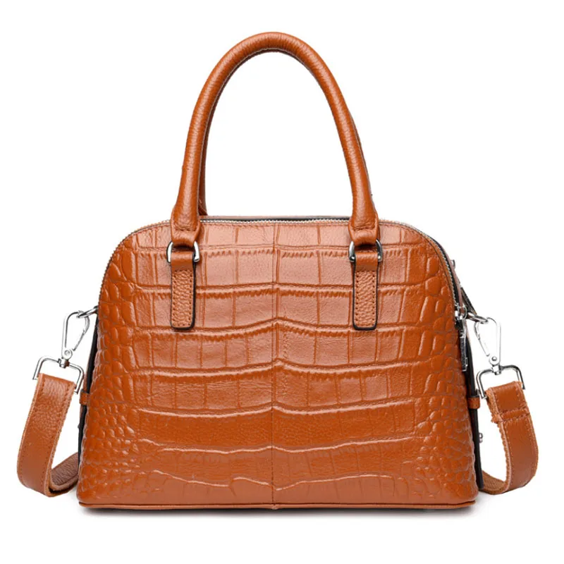 Дизайн натуральная кожа девушка сумка с крокодиловым узором сумка из коровьей кожи сумка на одно плечо