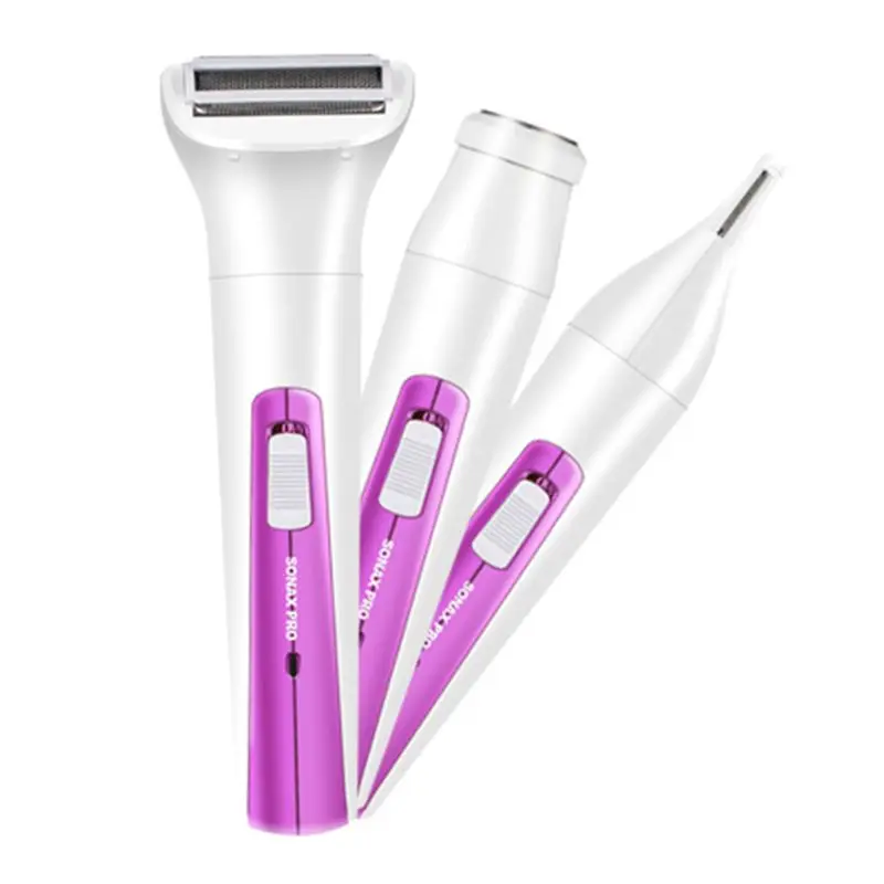 Hot Pink Многофункциональный 3в1 инструмент для удаления волос, USB Электрический триммер для тела, набор для стрижки волос, щетка для бровей, Дамская бритвенная машина, электрическая Eyeb - Цвет: Hot Pink