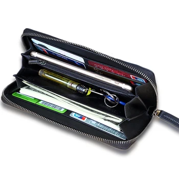 

DANJUE Male Purse Genuine Leather Man Wallet Long Phone Bag Real Cowhide Clutch Bag Fashion Daily Man Hand Bag Card Holder