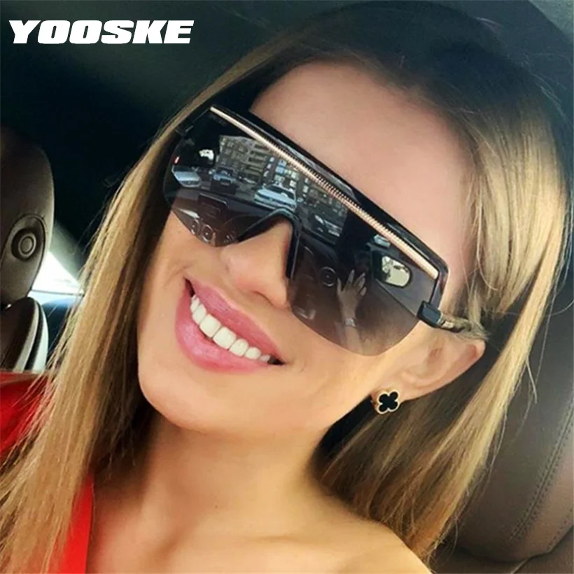 YOOSKE негабаритных квадратных солнцезащитных очков для женщин большие бескаркасные градиентные очки в большой оправе винтажные женские солнцезащитные очки UV400