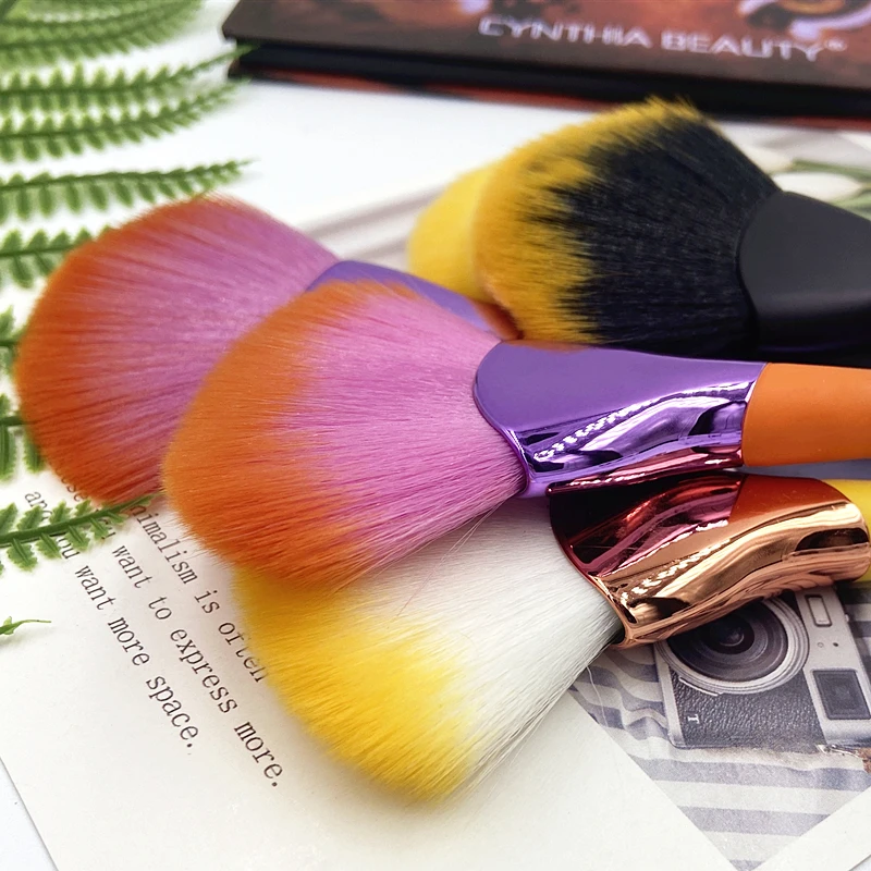 ZZDOG 1Pcs Large Makeup Brushes High Quality Fluffy Fan-Shaped Face Cosmetic Beauty Tools Metal Handle Powder Remove Brush New