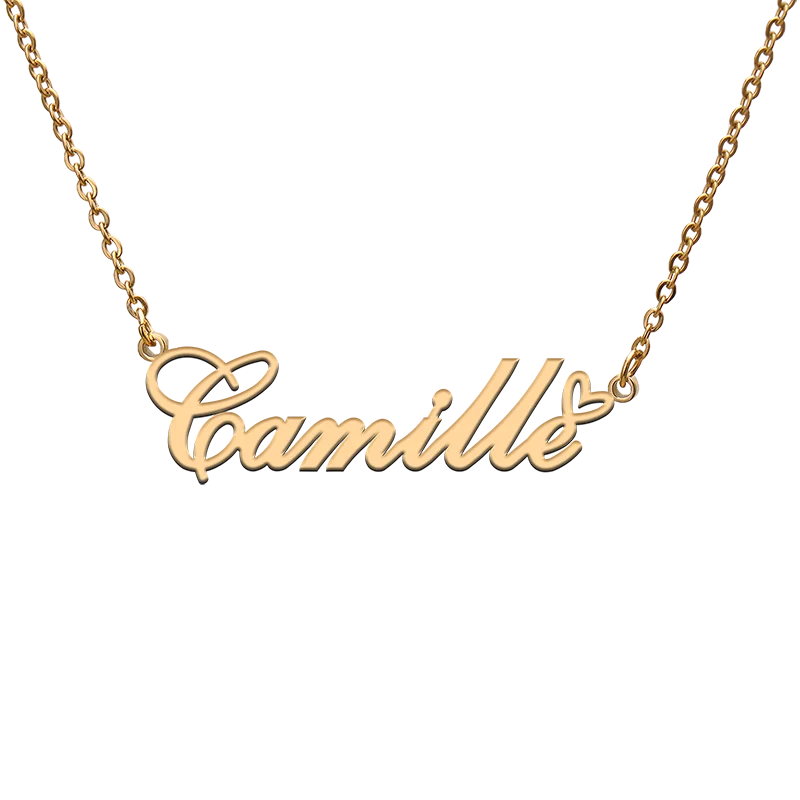 

God with Love Heart Personalized Character Necklace with Name Camille for Best Friend Jewelry Gift