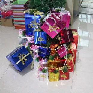 Creative Christmas Small Gift Candy Boots Christmas Decorative Pendant Supplies Flocked Boots Kindergarten Prizes