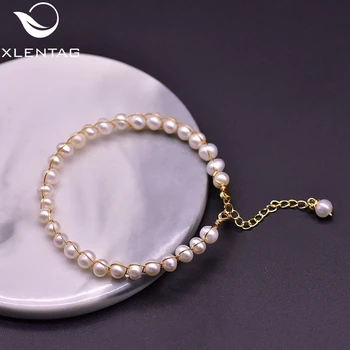 

XlentAg Original Natural Fresh Water Pearl Adjustable Bracelets For Women Gift Bracelet Femme Fine Jewelry Cufflinks GB0146