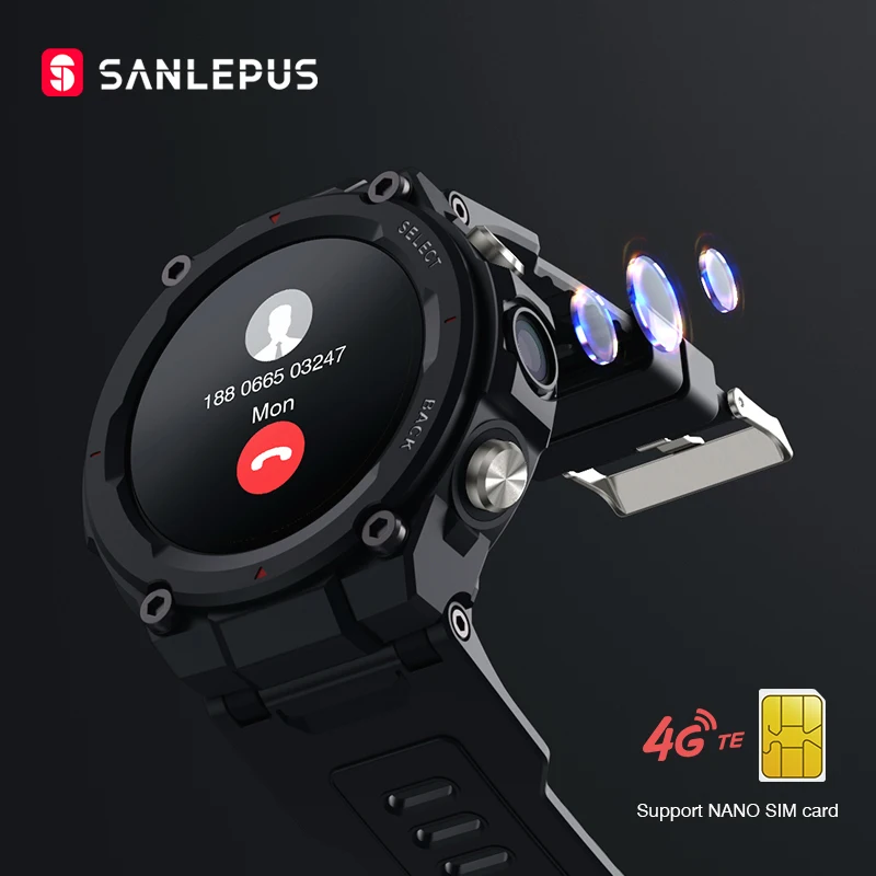 SANLEPUS студенческие Смарт-часы с поддержкой sim-карты камера 4G телефонные звонки