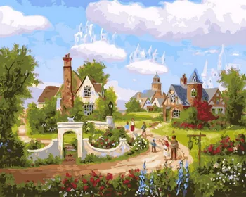 

Unframe diy picture oil painting by numbers paint by number for home decor canvas painting 5065cm garden