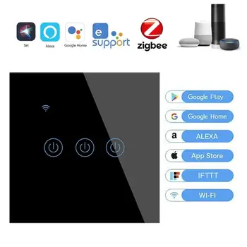 

1/2/3/4 gang wall switch touch panel/ewelink app/alexa google voice control smart switch 86 type wifi EU switch DIY smart home